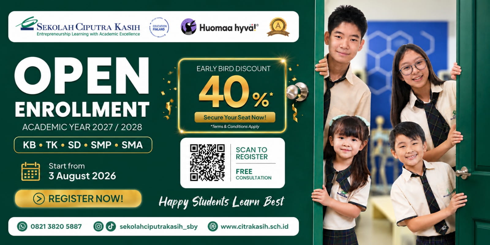 Sekolah Ciputra Kasih Surabaya Hadirkan Pendidikan Masa Depan dengan Academic Excellence dan Entrepreneurship Learning